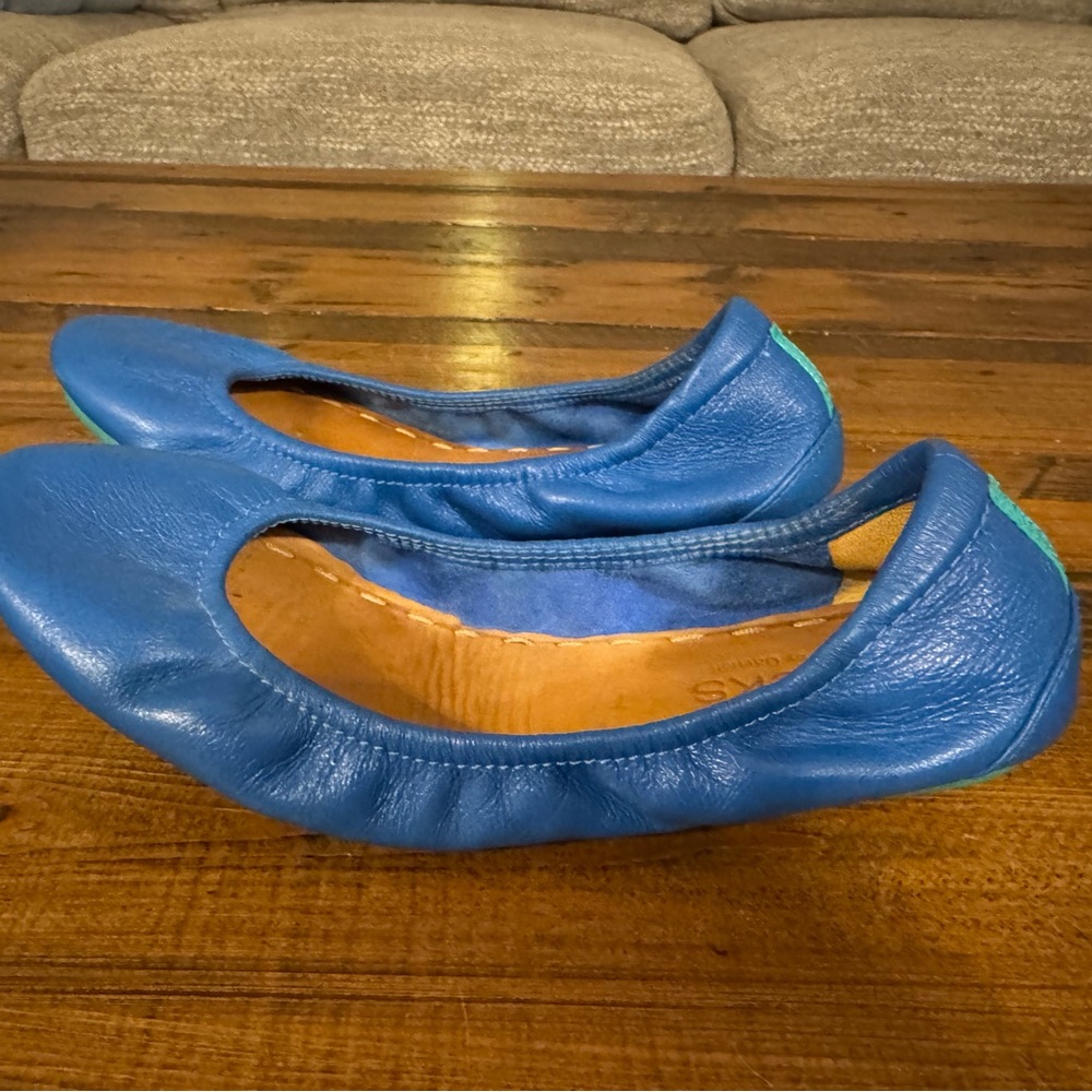 Tieks Cobalt Blue Leather Flats - Picture 2 of 7